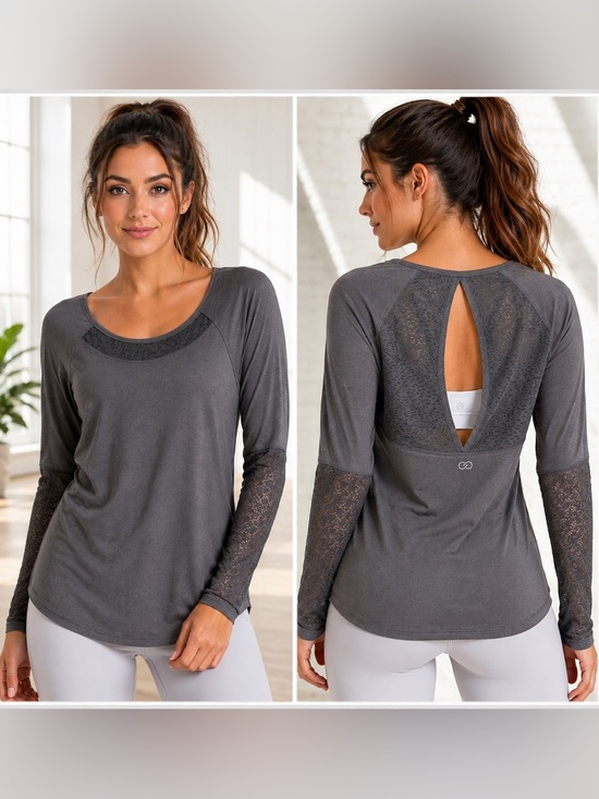 CALIA by Carrie Underwood Tops - Calia Carrie Underwood Black Long Sleeve Lace Women’s Top - Small